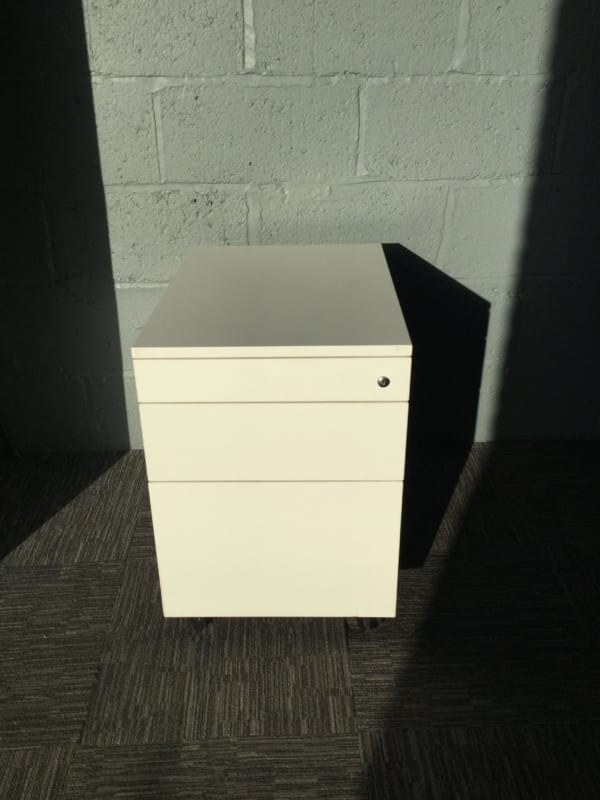 White Wooden Under Desk Pedestal