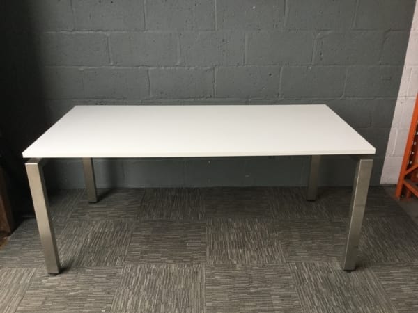 White Straight Desk