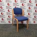 Wooden Frame Blue Stacking Chair
