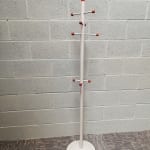 Grey Metal Coat stand with Dark Wood Detail