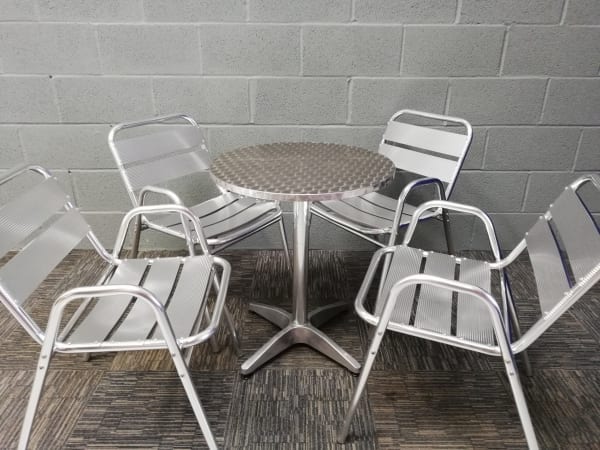 Silver Canteen Table and Chair Set