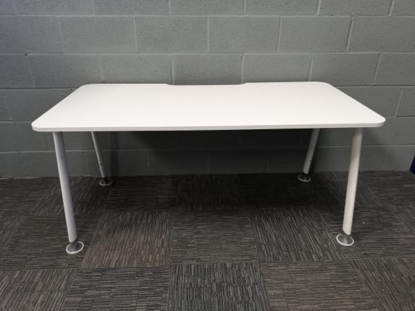 White 160cm Straight Desk