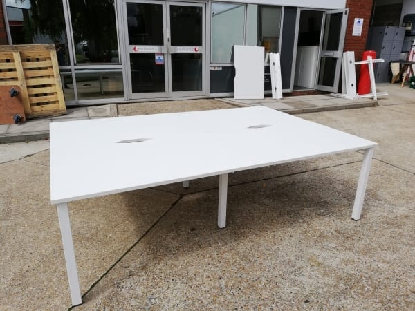 Bank of 4 White 120cm desks