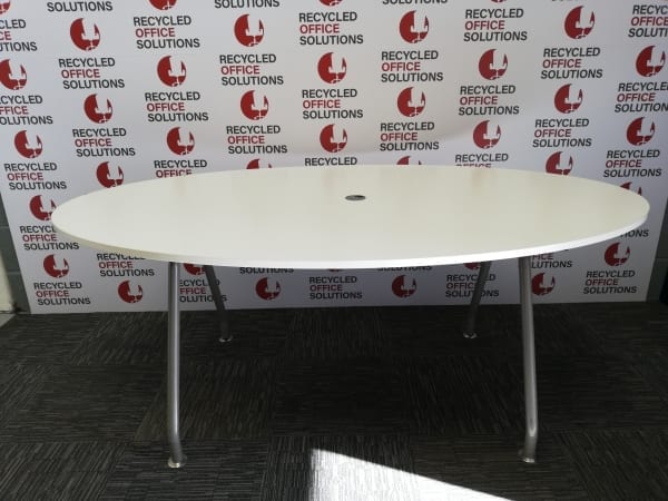 White Oval Meeting Table