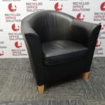 Black Leather Effect Tub Chair