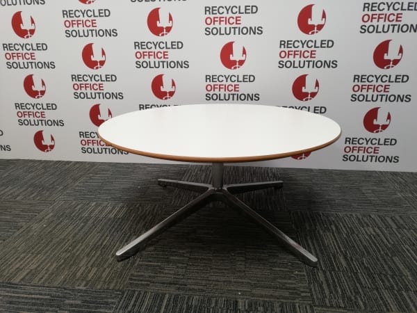 Low White 'Allermuir' Round Coffee Table