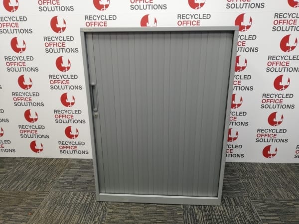 Triumph Single Door Grey Metal Tambour Unit