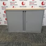 Triumph Maple Topped Metal Desk High Cupboard