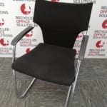 'Brunner' Sled Stacking Chair with Black Fabric Back