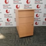Beech Slimline Under Desk Pedestal