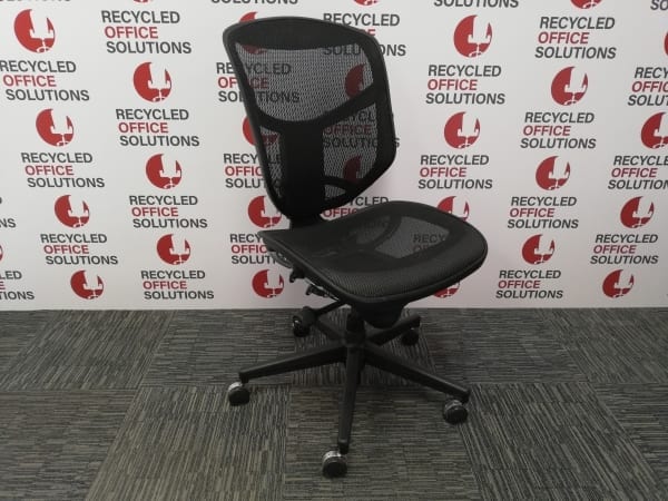 Black Mesh Operator Chair no Arms