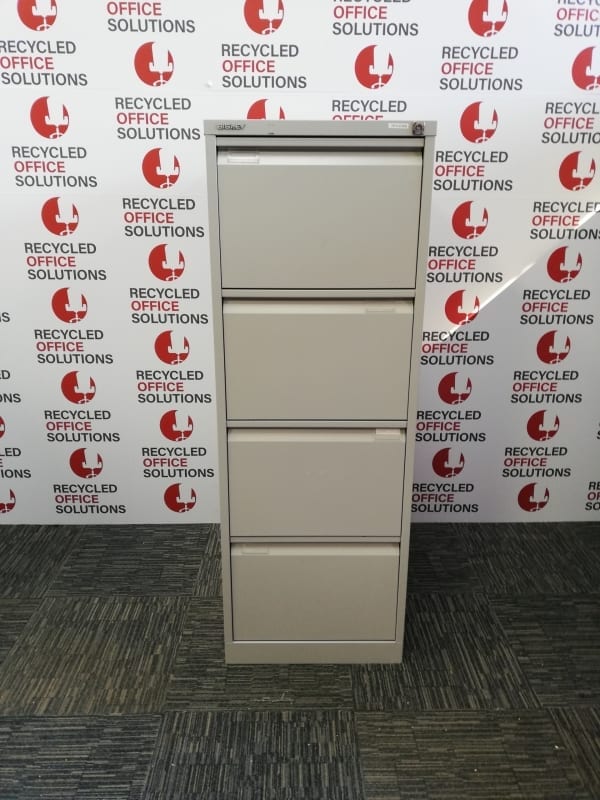 Bisley Grey 4 Drawer Filing Cabinet