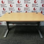 Beech 140cm Desk with Grey Metal Framework