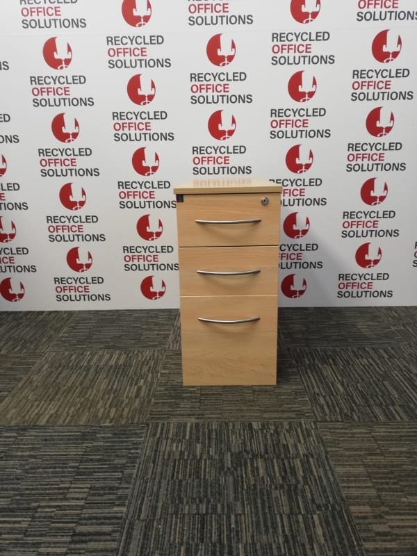 Oak Under Desk Slimline Pedestal