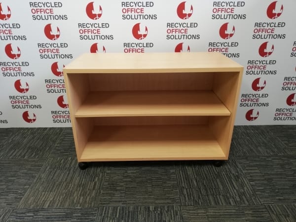 Beech Open Shelving Unit on Wheels