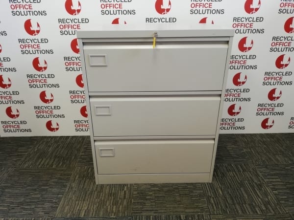 Grey Metal 3 Drawer Side Filer