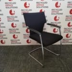 'Brunner' Black Fabric Sled Stacking Chair