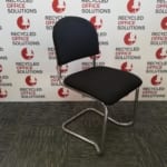 Black Fabric Stacking Sled Chair