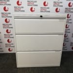 White Metal 3 Drawer Side Filer