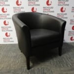 Black Leather Effect Reception Tub Chair