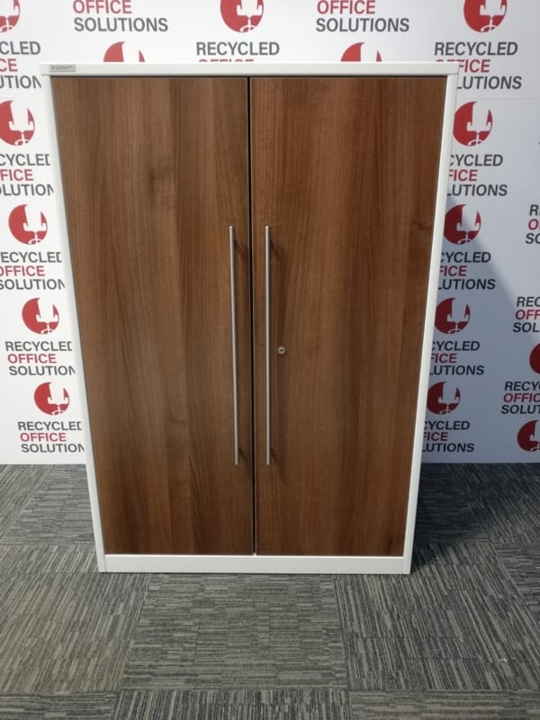 White Metal Triumph Unit with Walnut Doors Type 4
