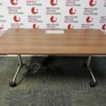 Walnut Effect Flip-Top Table/Sectional Meeting Room Table with Console