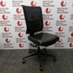 Black Leather Effect Operator Chair with Mesh Back no Arms