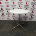 75cm White Round Canteen Table