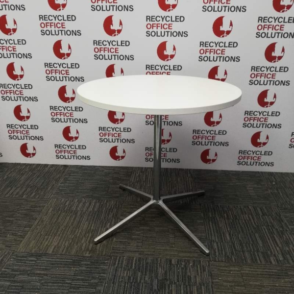 75cm White Round Canteen Table