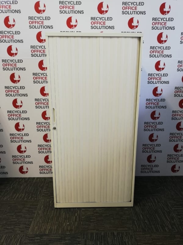 White Mid Height Single Door Tambour