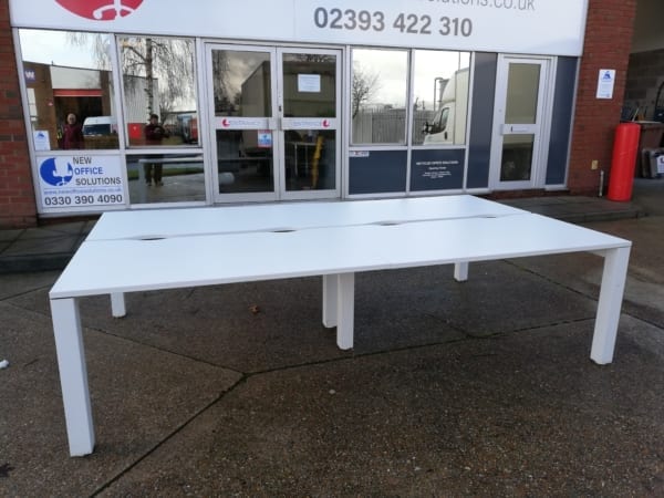 Herman Miller Bank of 4 White 160cm Desks