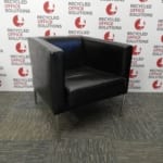 Leather Effect Black Reception Chair
