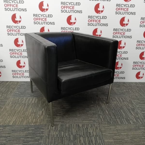 Leather Effect Black Reception Chair
