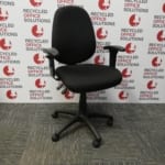 Black Fabric Operator Chair with Arms - Type 5