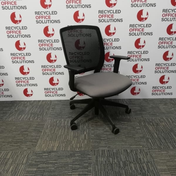 Grey Operator Chair with Mesh Back