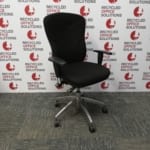 Black Operator Chair with Arms and Silver Base