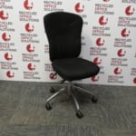 Black Operator Chair without Arms and Silver Base