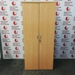 Tall Storage Cupboard with Light Beech Doors