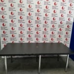 Black Rectangular Meeting Table with Chrome Legs