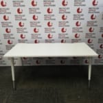 White 'Herman Miller' Straight 160cm Desk with Height Adjustable Legs