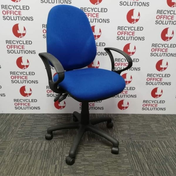 Blue Operator Chair with Arms - Type 5