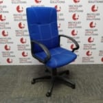 Blue Fabric Executive Operator Chair with Arms