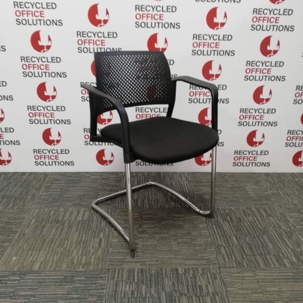 Black & Chrome Stacking Chair - Type 5