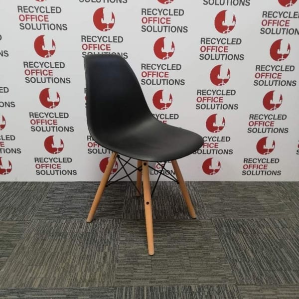 Black Plastic 'Drop' Style Canteen Chairs