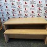 Mid Oak Canteen Table and 2 x Benches