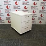 White Wooden 3 Drawer Under Desk Pedestal - Type 2