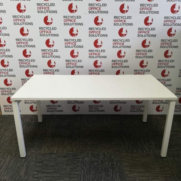 160cm Straight White Desk