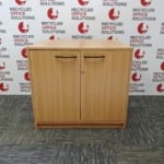 Oak Desk High 2 Door Cupboard