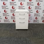 White Wooden 3 Drawer Under Desk Pedestal - Type 3