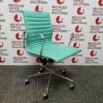 Green Leather Effect 'Eames' Style Task Chair